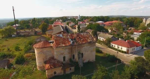 Panoramiczny Widok Lotu Ptaka Małego Miasteczka — Wideo stockowe