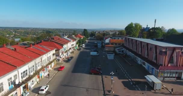 Panoramatický Vzdušný Výhled Malé Město — Stock video