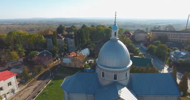 Vista Panorâmica Drone Aéreo Cidade Pequena — Vídeo de Stock