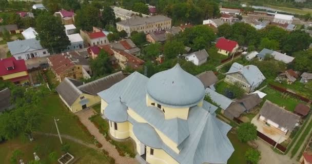 Vista Panorâmica Drone Aéreo Cidade Pequena — Vídeo de Stock