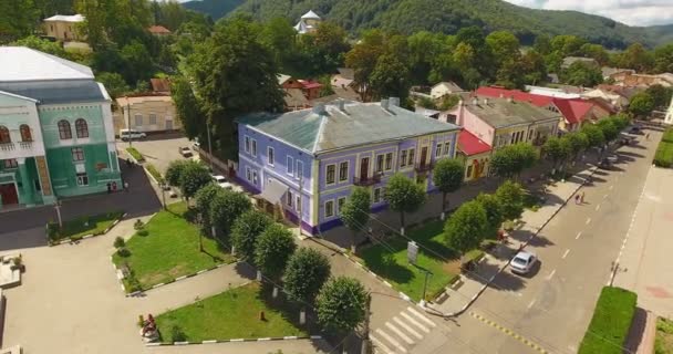 Vue Panoramique Sur Drone Aérien Petite Ville — Video