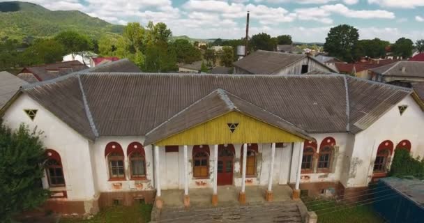 Panoramische Luchtfoto Drone Uitzicht Kleine Stad — Stockvideo