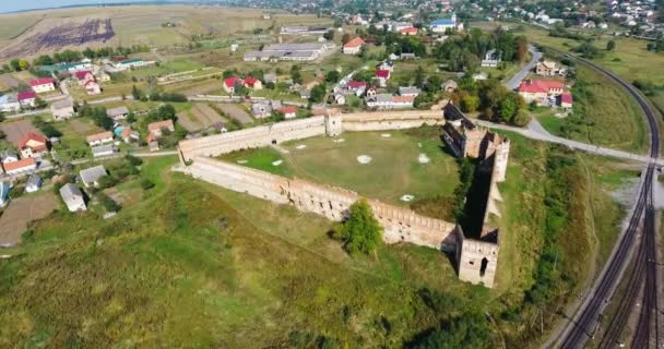 Panorama Luftaufnahme Alte Burg — Stockvideo