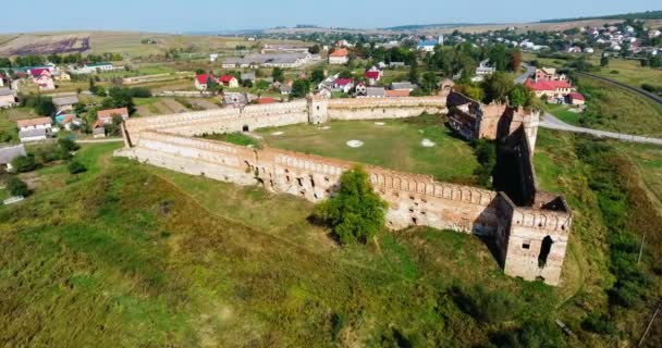 Panorâmica Aérea Tiro Castelo Velho — Vídeo de Stock