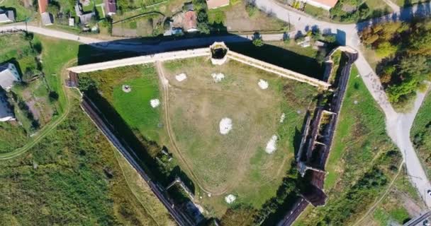 Panoramic Aerial Shot Old Castle — Stock Video