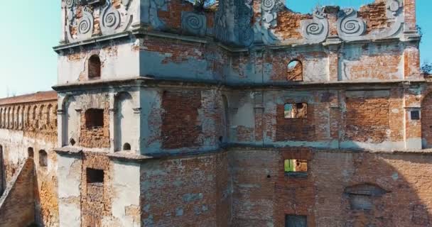 Panorâmica Aérea Tiro Castelo Velho — Vídeo de Stock