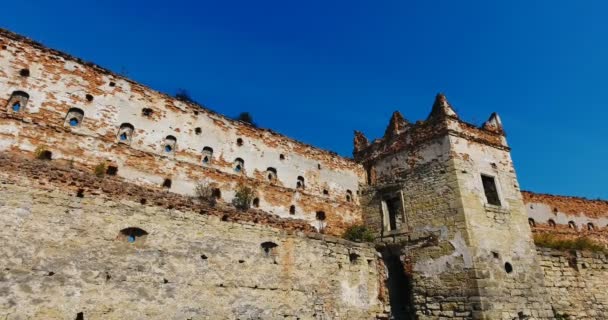 Panoramic Aerial Shot Old Castle — Stock Video