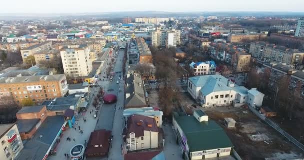 Panoramische Luchtfoto Drone Uitzicht Stad — Stockvideo