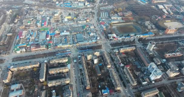 Şehir Panoramik Havadan Drone Görünümü — Stok video