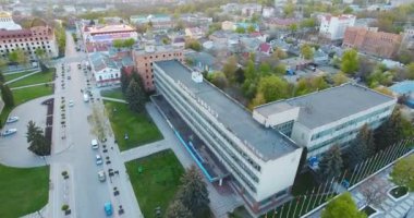 Şehir panoramik havadan drone görünümü