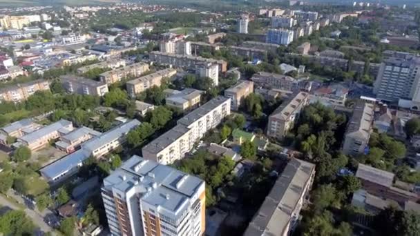 Panoramische Luchtfoto Drone Uitzicht Stad — Stockvideo