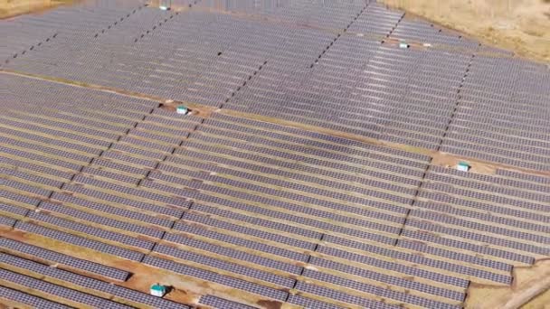 Dolly Zoom Vista Aerea Solar Panels Farm Cella Solare Con — Video Stock