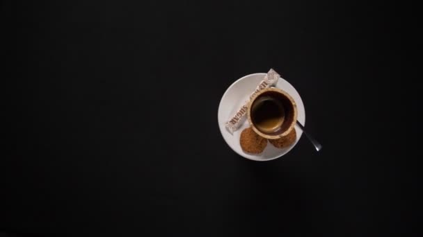 ビューを閉じるおいしいコーヒー — ストック動画
