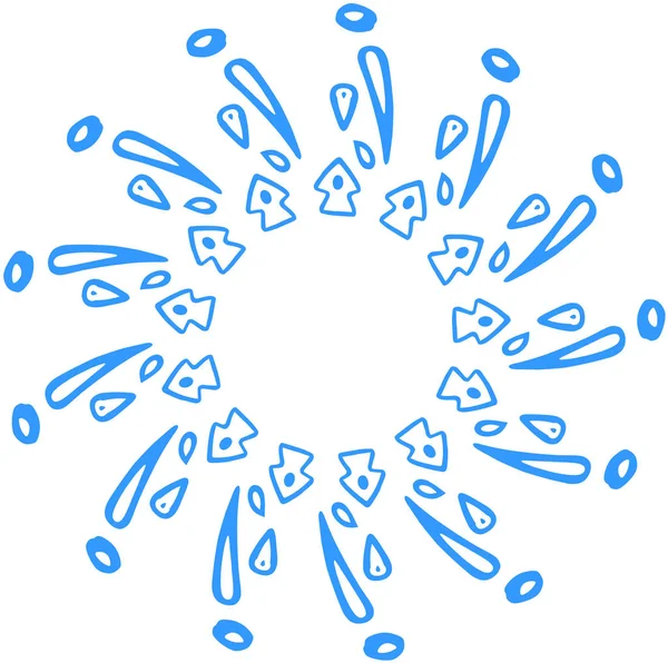 Floco de neve decorativo de inverno. Elemento de cristal espiral azul . — Fotografia de Stock