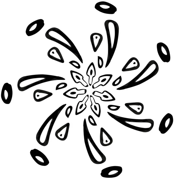 Snowflake winter vector. Black spiral crystal element. — Stock Vector