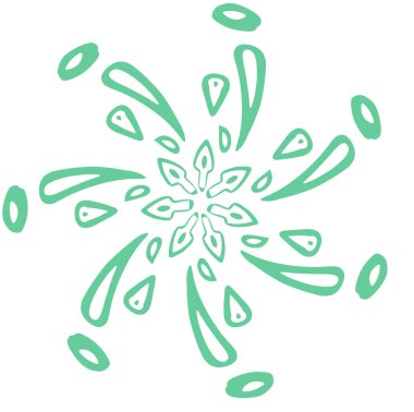 Kış dekoratif kar tanesi. Mavi sarmal kristal öğesi.