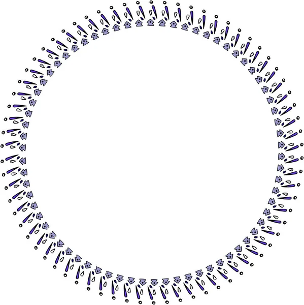 Icône de couronne de bordure décorative ronde avec des éléments de flocon de neige — Photo