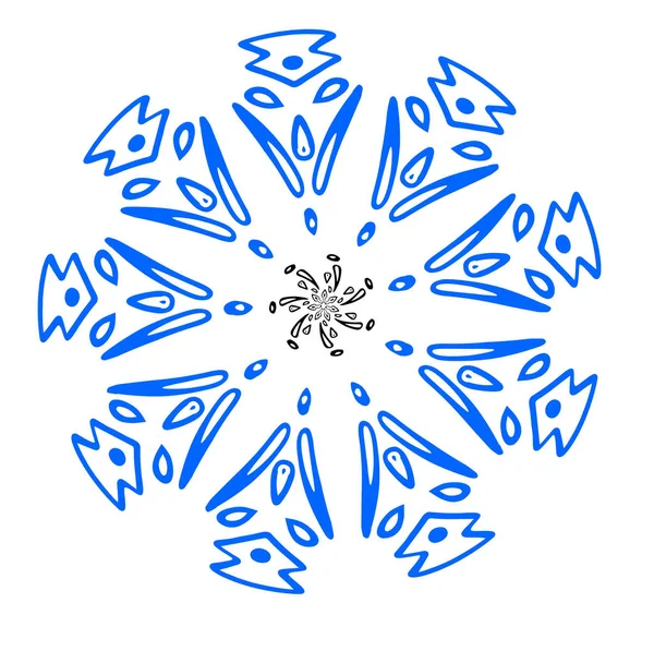 Blå snöflinga av geometriska former. Jul. Nytt år kort illustration. Holiday design. — Stockfoto
