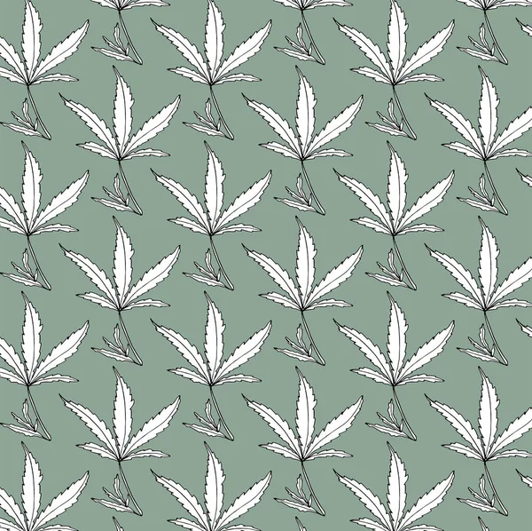 Büyük yaprakları ile kenevir Dekoratif desen