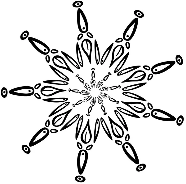 Vector abstracte sneeuwvlok van geometrische vormen. Kerstmis. Nieuwjaar kaart illustratie. Vakantie ontwerp. — Stockvector