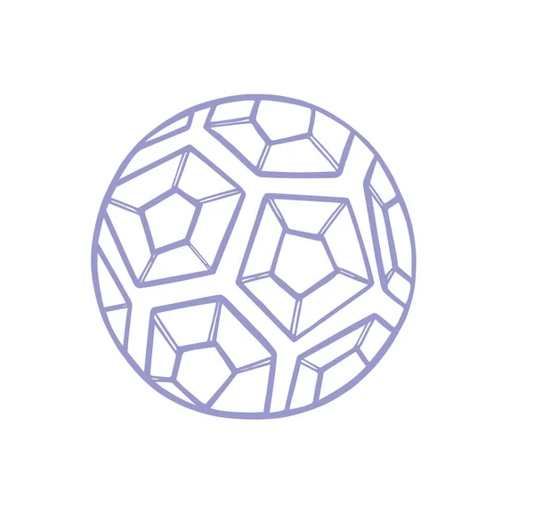 Blå illustration av den abstrakta Contour Soccer Ball — Stockfoto