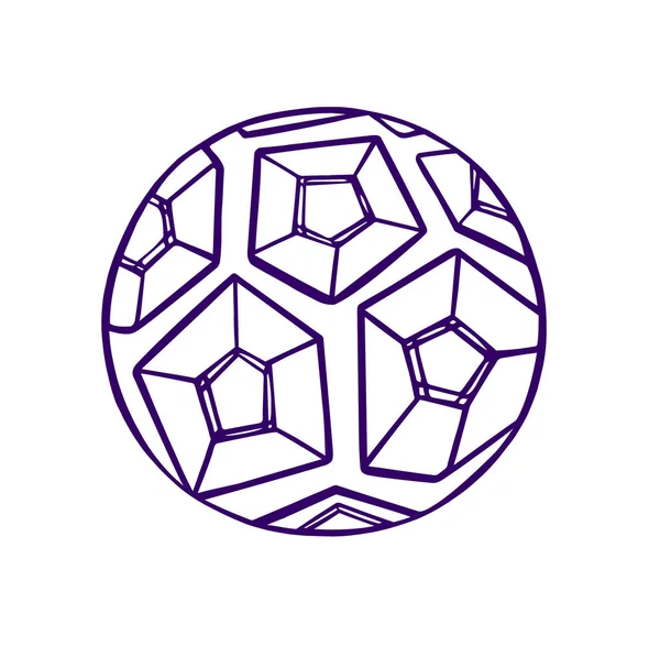 Blå illustration av den abstrakta Contour Soccer Ball — Stockfoto