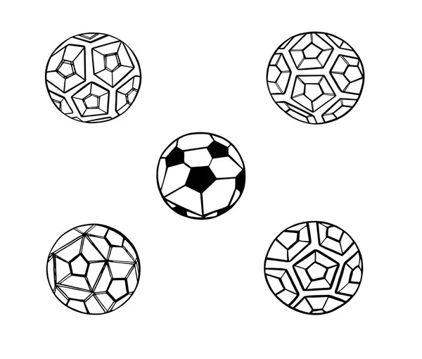 Set Ilustrasi dari kontur abstrak bola sepak bola — Stok Foto