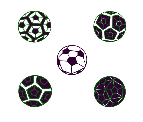 Ställ illustration av abstrakt kontur fotboll Ball — Stockfoto