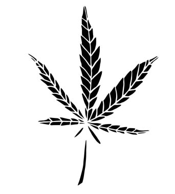 Büyük kenevir dekoratif siyah trafaret bırakın