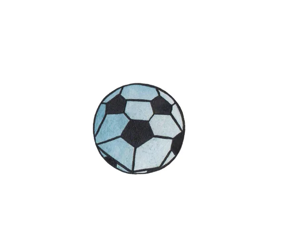 Aquarelle Illustration du ballon de football coloré — Photo