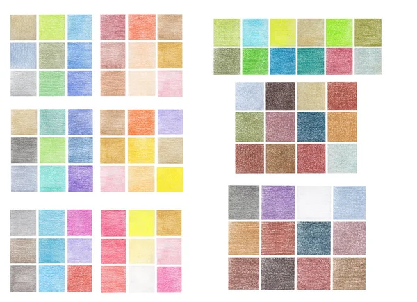 Abstrakte Set Mosaik Bleistift Hand Zeichnung viele helle Farben — Stockfoto