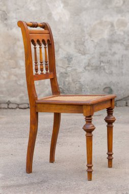 Vintage meşe antik sandalye Rattan dokuma ile