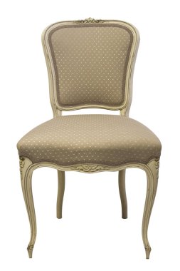 Vintage beyaz antika sandalye beyaz arka plan üzerinde izole