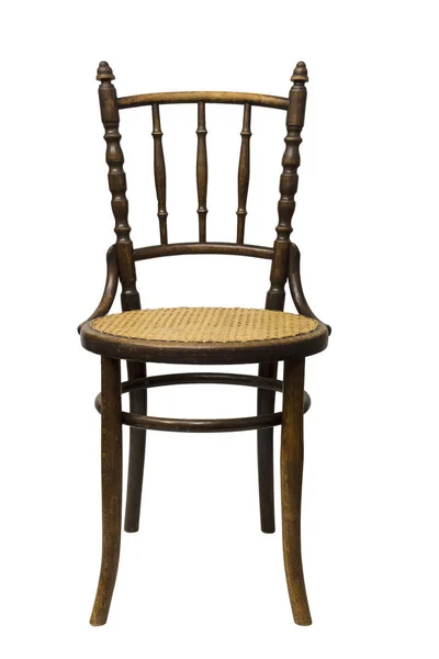 Antyczne krzesło Bentwood Viennese izolowane na białym. — Zdjęcie stockowe