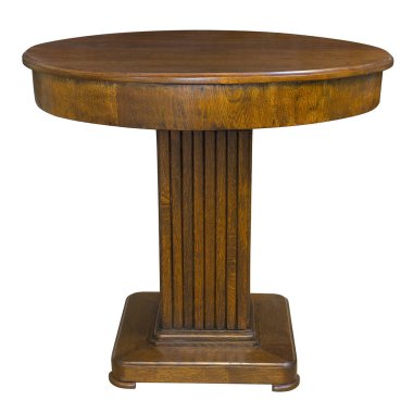 Beyaz arka plan üzerinde Antik meşe art deco yemek masası