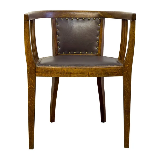 Vintage Oak Chair απομονωμένη σε λευκό φόντο — Φωτογραφία Αρχείου