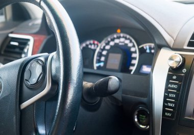 Pano araba otomotiv konular için dümen ve düğme başla / dur resim