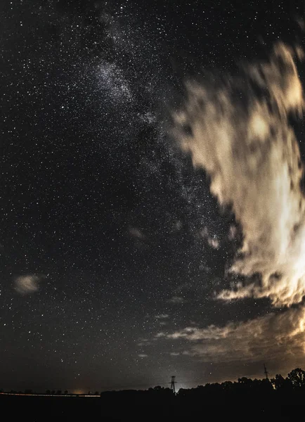 Real Night Sky Stars Human Eye Sees Large Cloud — Stock Photo, Image