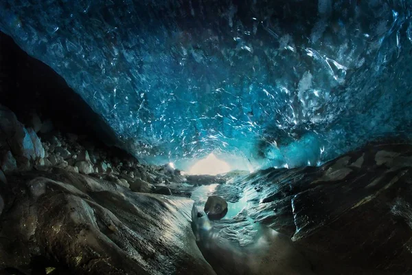 Gletscherhöhle Blaues Eis Dombay Karachay Cherkessia Russland — Stockfoto