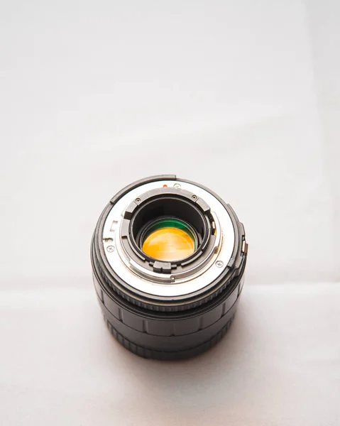 Obiettivo Fotografico Una Fotocamera Reflex Con Bellissimo Bagliore Colorato Obiettivi — Foto Stock