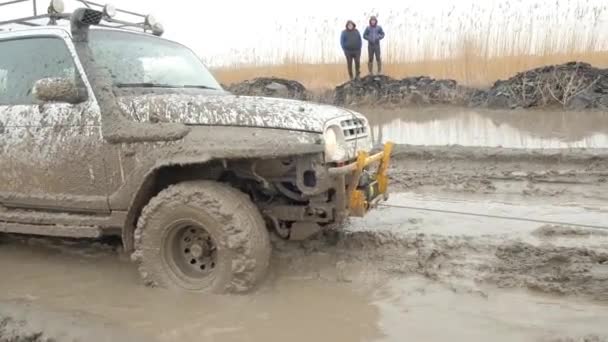 Rostów Nad Donem Rosja 2018 Offroad Jazdy Rosyjski Suv Drogi — Wideo stockowe