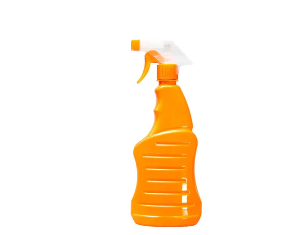Orange Spray Bottle Close Isolate White Background — Stock Photo, Image