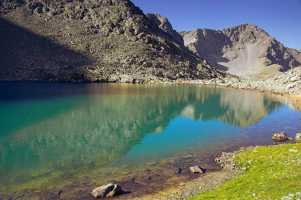 Kyshkager Stony Mountain Slopes Mountain Lake Teberdinsky Nature Reserve Karachay — Foto de Stock