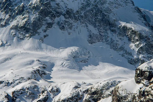 Горные Вершины Ледниками Склоне Уллу Тау Чана Кабардино Балкарской Республике — стоковое фото