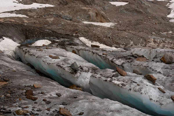 Pendientes Hielo Del Glaciar Montaña Alibek Dombay República Karachay Cherkess — Foto de Stock