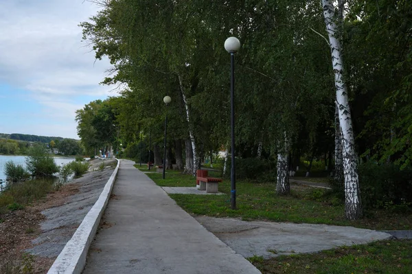 ヴォルガ川沿いの堤防 ウリャノフスク地方 センギリー市自然 — ストック写真