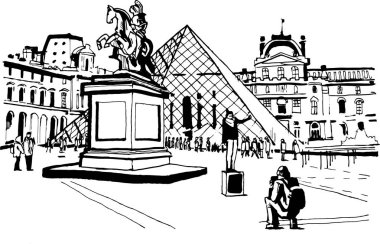 Fransa Paris Louvre, turist fotoğrafı 