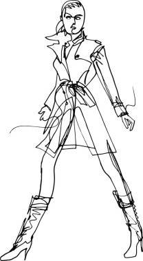 Ceket güvenle yürür modeli gösterir