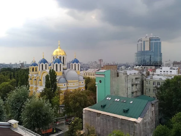 Panorama z Kijowa z Vladimirsky Katedra — Zdjęcie stockowe