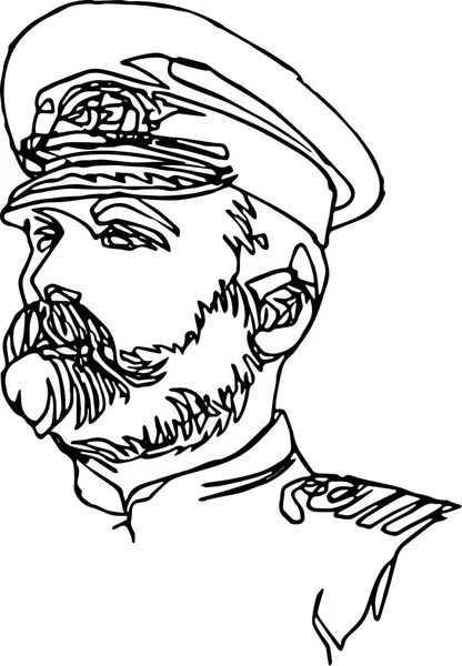 En man i en cap-uniform. Minimalistisk illustration — Stock vektor